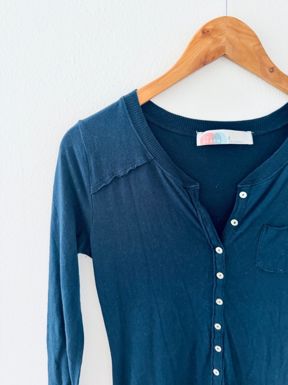Free People Beach Legacy Henley Navy Blue Maxi Hi Low Dress - Picture 4 of 5